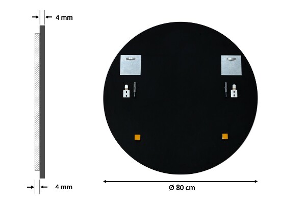 Kulaté nástěnné zrcadlo do předsíně černý rám fi 80 cm