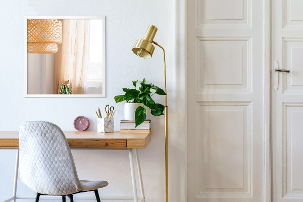 Obdélníkové zrcadlo do koupelny bílý rám 60x40 cm