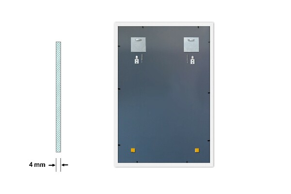 Obdélníkové zrcadlo do obýváku v bílém rámu 80x60 cm