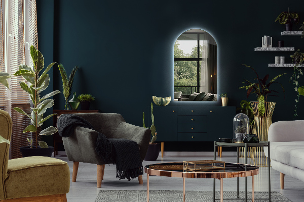 Polooválné zrcadlo s led podsvícením 50x90 cm