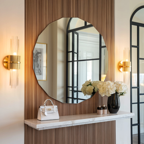 Polygonální zrcadlo jedinečný design 60x60 cm