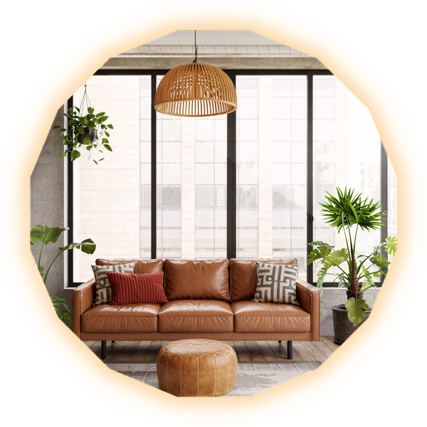 LED polygonální zrcadlo 80x80 cm