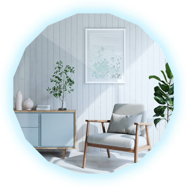 LED polygonální zrcadlo 80x80 cm
