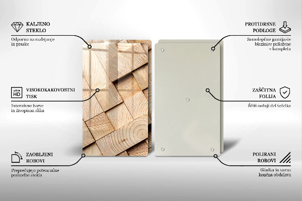 Sklo za varnou desku Dřevěné čtverce