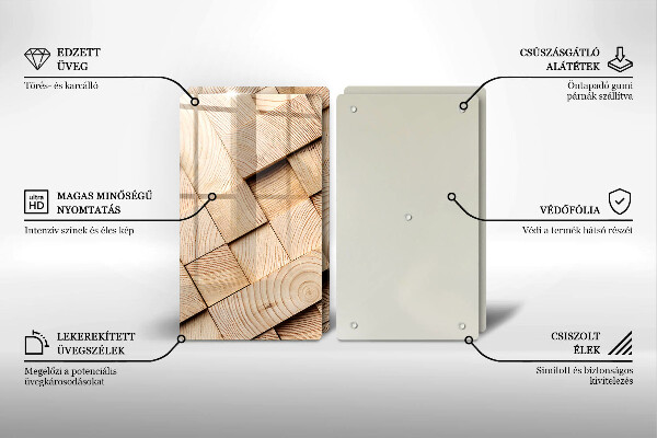 Sklo za varnou desku Dřevěné čtverce
