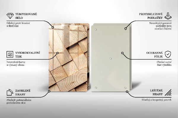 Sklo za varnou desku Dřevěné čtverce