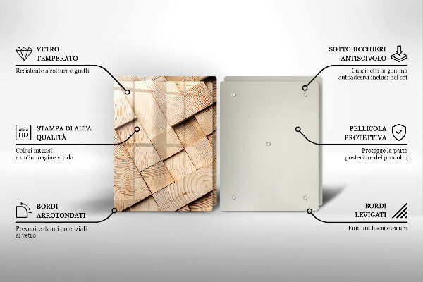 Sklo za varnou desku Dřevěné čtverce