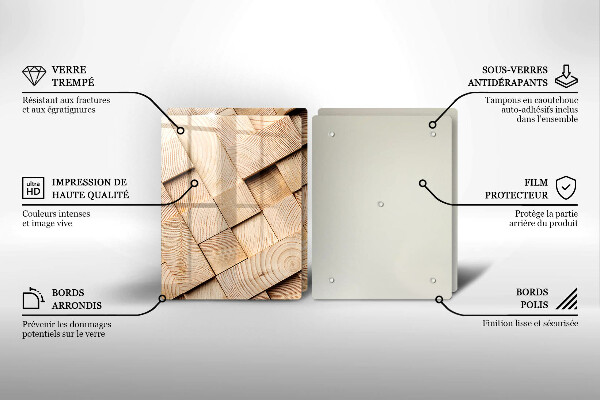 Sklo za varnou desku Dřevěné čtverce