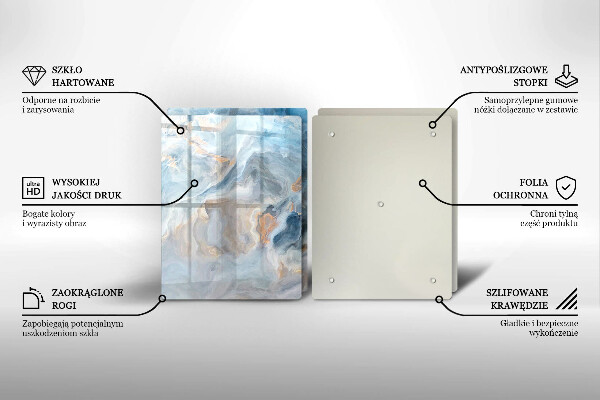 Skleněná deska za sporák Textura mramoru