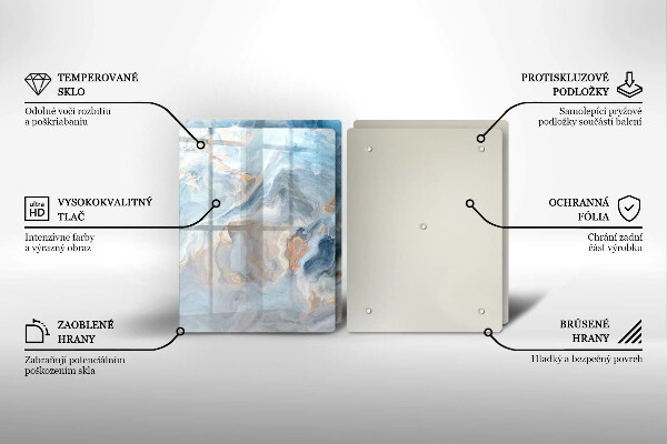 Skleněná deska za sporák Textura mramoru