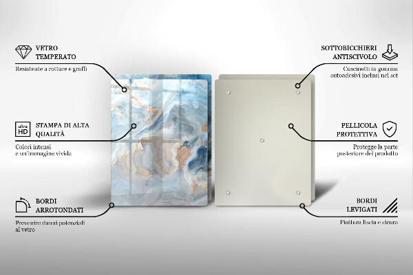 Skleněná deska za sporák Textura mramoru