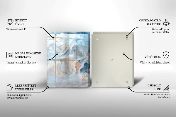 Skleněná deska za sporák Textura mramoru