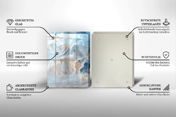 Skleněná deska za sporák Textura mramoru