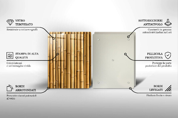 Skleněná deska za sporák Přírodní boho bambus