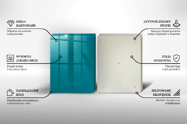 Skleněná deska za sporák Tyrkysový