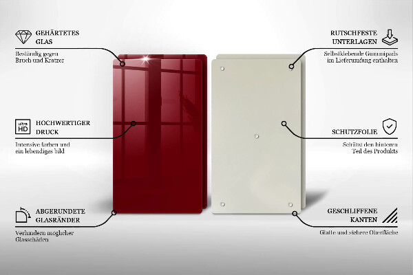 Skleněná deska za sporák Vínová barva