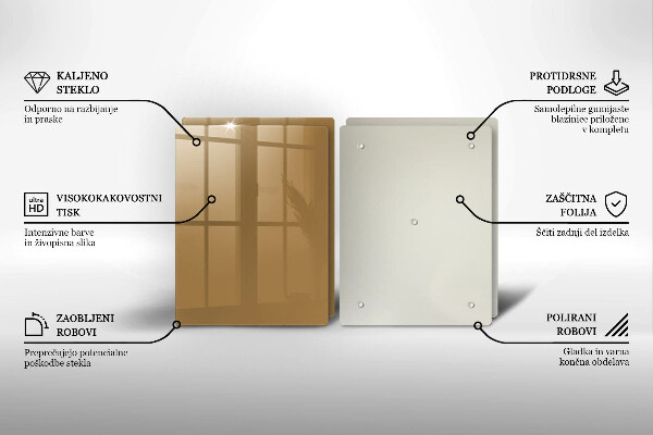 Skleněná deska za sporák Barva béžová