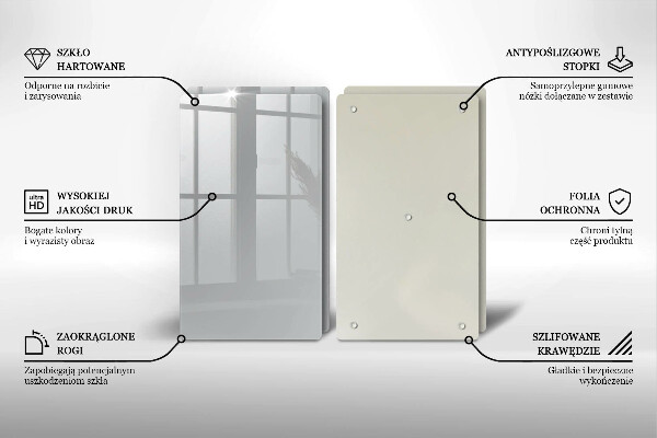 Skleněná deska za sporák Šedá barva