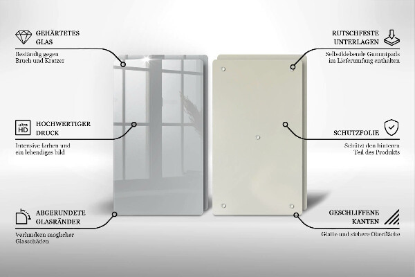 Skleněná deska za sporák Šedá barva