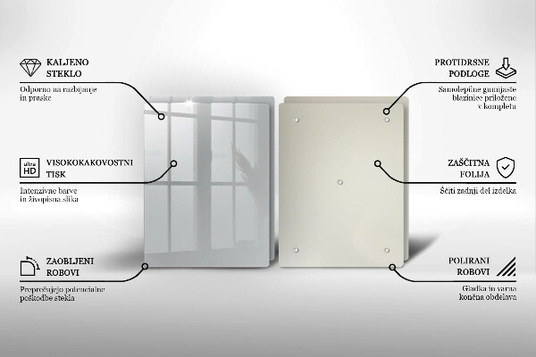 Skleněná deska za sporák Šedá barva