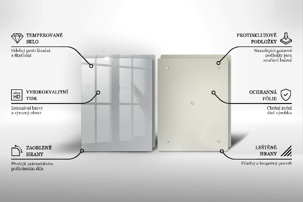 Skleněná deska za sporák Šedá barva