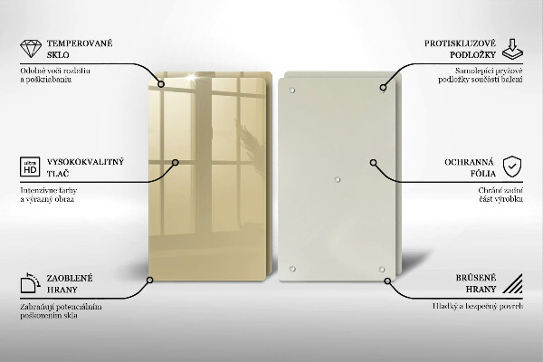 Skleněná deska za sporák Barva béžová