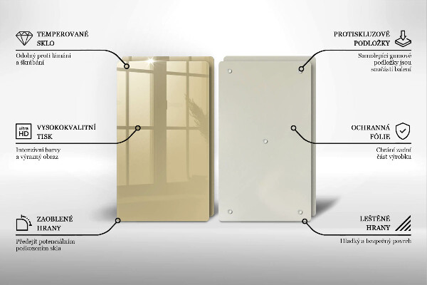 Skleněná deska za sporák Barva béžová