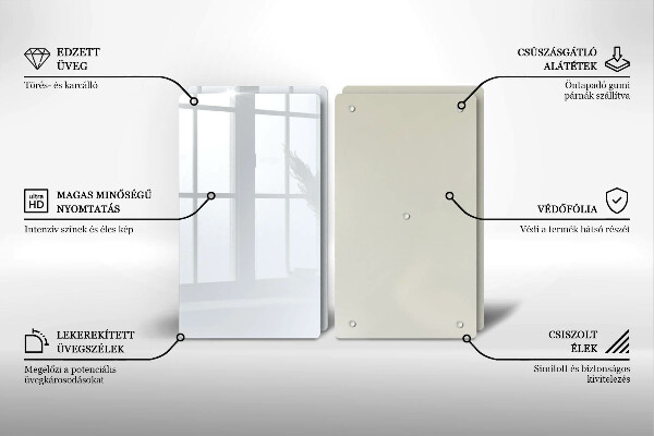 Skleněná deska za sporák Bílá barva