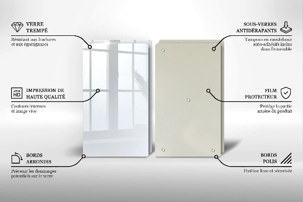 Skleněná deska za sporák Bílá barva