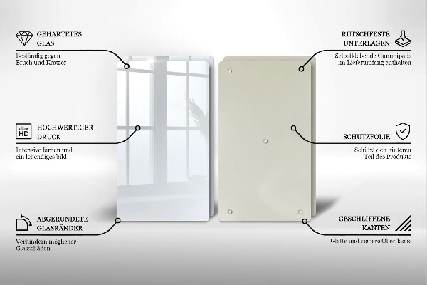 Skleněná deska za sporák Bílá barva