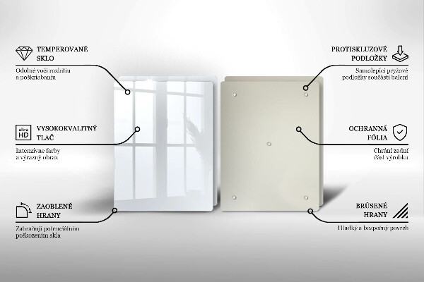 Skleněná deska za sporák Bílá barva