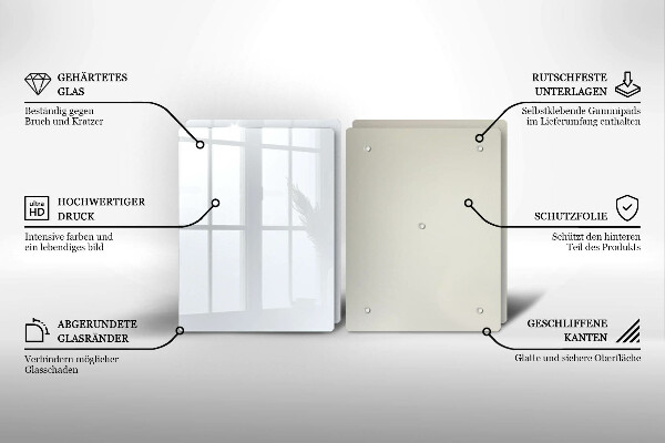 Skleněná deska za sporák Bílá barva
