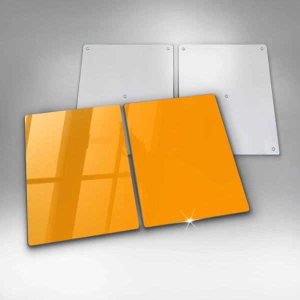 Skleněná deska za sporák Tmavě žlutá barva