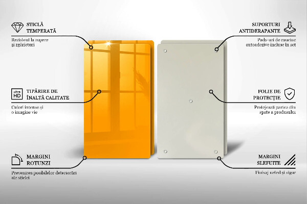 Skleněná deska za sporák Tmavě žlutá barva