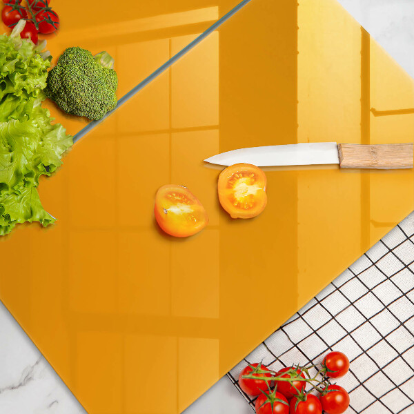 Skleněná deska za sporák Tmavě žlutá barva