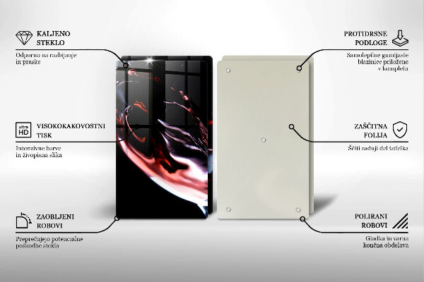 Skleněná deska za sporák Sklenka červeného vína