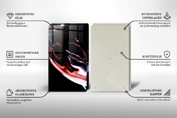 Skleněná deska za sporák Sklenka červeného vína