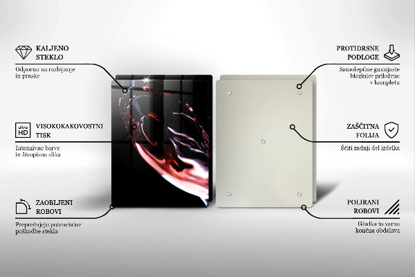 Skleněná deska za sporák Sklenka červeného vína