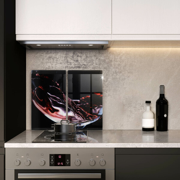 Skleněná deska za sporák Sklenka červeného vína