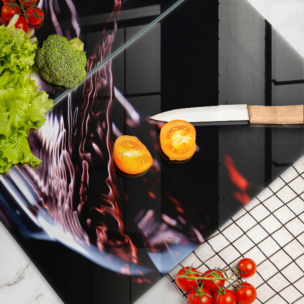 Skleněná deska za sporák Sklenka červeného vína