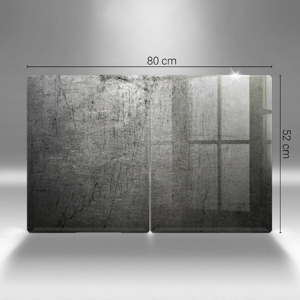 Skleněná deska za sporák Kovová textura