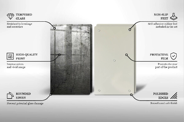 Skleněná deska za sporák Kovová textura