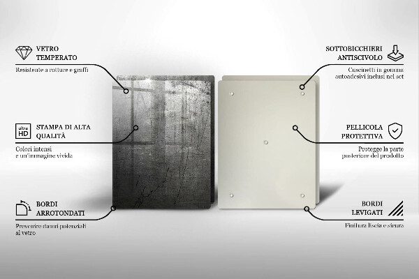 Skleněná deska za sporák Kovová textura