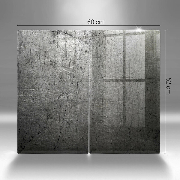 Skleněná deska za sporák Kovová textura