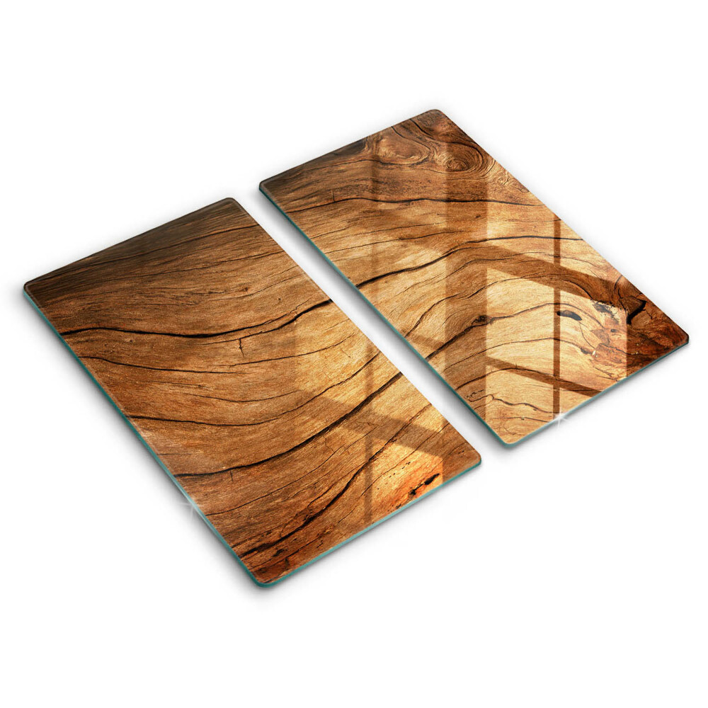 Skleněná deska za sporák Textura dřevěné desky