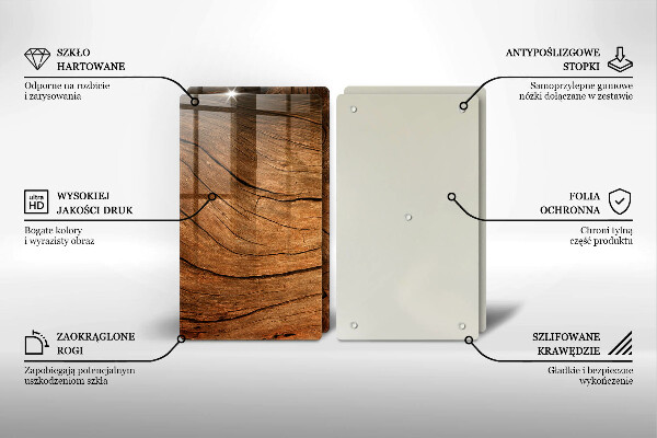 Skleněná deska za sporák Textura dřevěné desky