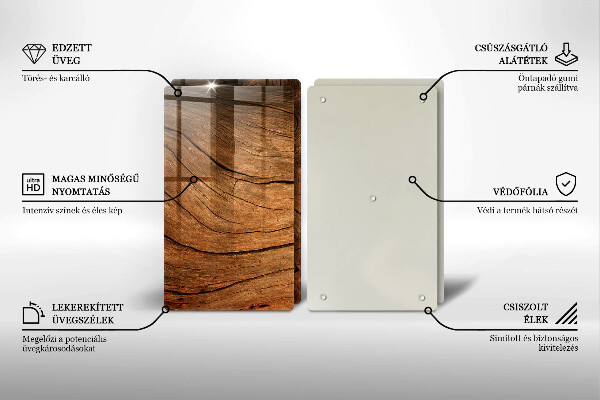 Skleněná deska za sporák Textura dřevěné desky