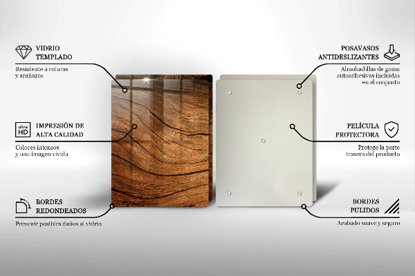 Skleněná deska za sporák Textura dřevěné desky