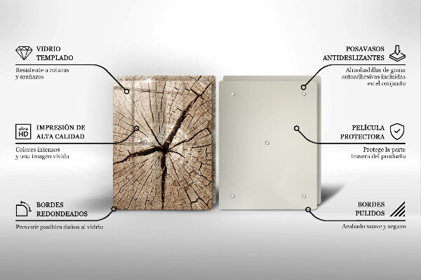 Skleněná deska za sporák Průřez stromem