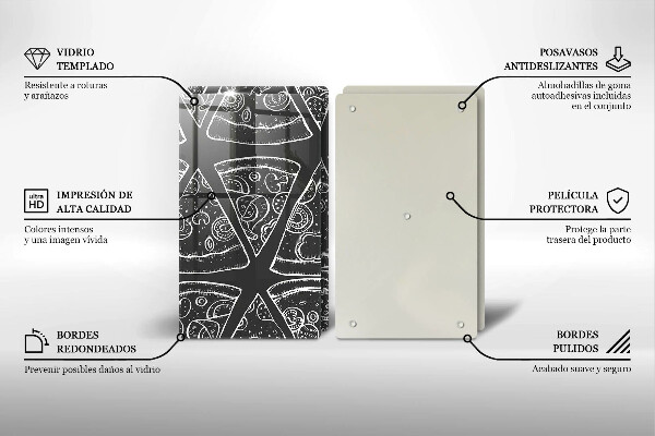 Skleněná deska za sporák Pizza ilustrace